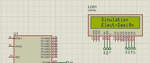 AT89C51-Proteus Simulation of Microcontroller and LCD Interface (4-bit Mode)