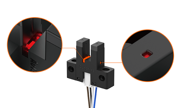 BS4 Series Built-in Connector Miniature Photoelectric Sensors with 9mm Slot Depth