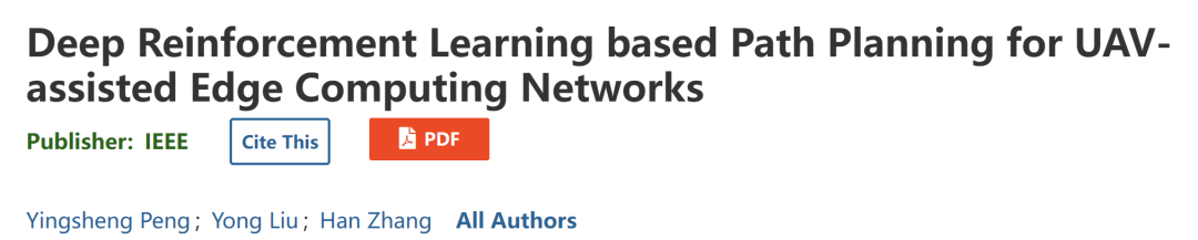 MATLAB | Multi-UAV Path Planning Based on Deep Reinforcement Learning for Edge Computing Networks
