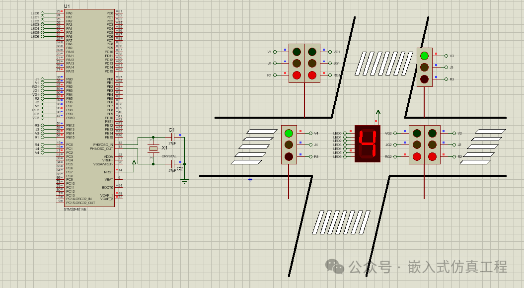 STM32 Traffic Intersection Management System Simulation