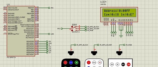 NEC Infrared Protocol Decoding and LCD Display Based on PIC16F877A in Proteus Simulation
