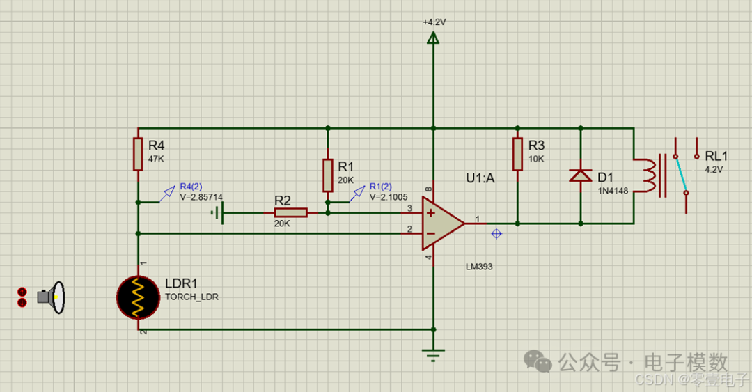Proteus Simulation of Voltage Comparators