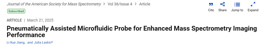 Literature Sharing | J. Am. Soc. Mass Spectrom | Pneumatically Assisted Microfluidic Probe for Enhanced Mass Spectrometry Imaging Performance