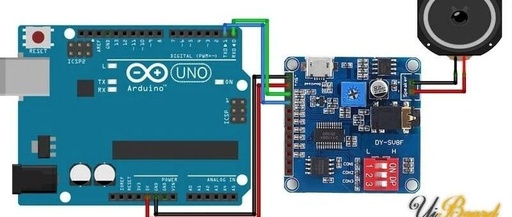 How to Connect the DY-SV8F MP3 Voice Playback Module with Arduino Development Board