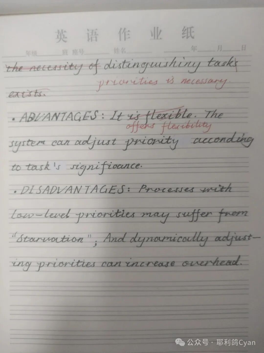 Translation - Insights on Priority Scheduling Algorithms