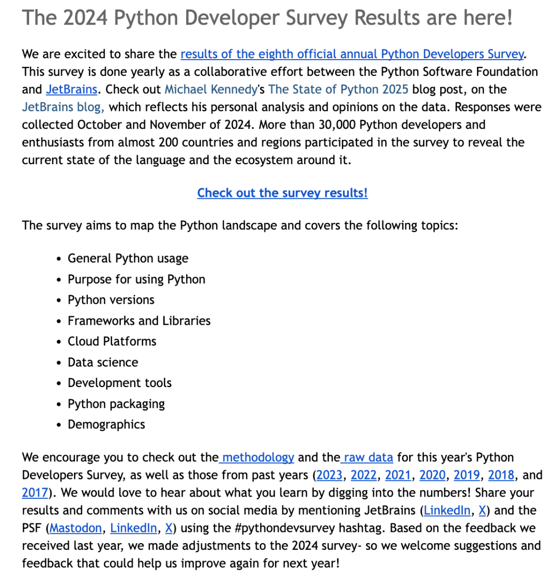 Python Continues to Grow