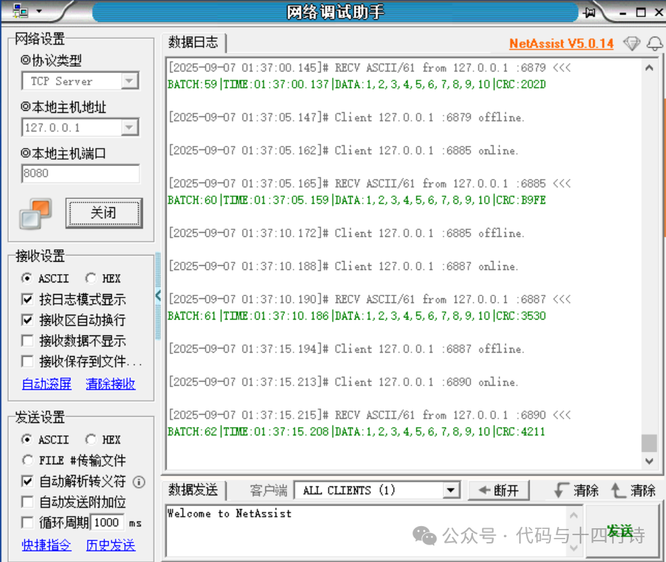 TCP Client Data Sending Code in C Language with Detailed Comments