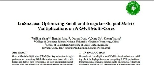 LIBSHALOM: Optimizing Small and Irregular-Shaped Matrix Multiplications on ARMv8 Multi-Core Processors