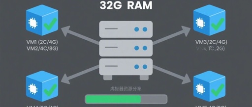 PVE Virtualization Resource Allocation Calculation: Detailed Analysis of VM Capacity on a 32GB Memory Host