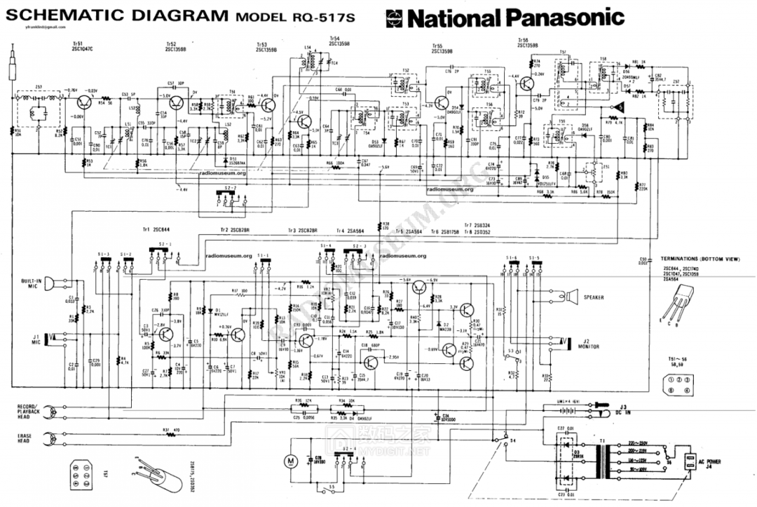 Disassembling a 50-Year-Old Panasonic Tape Recorder: Circuit Board Details Worth Seeing