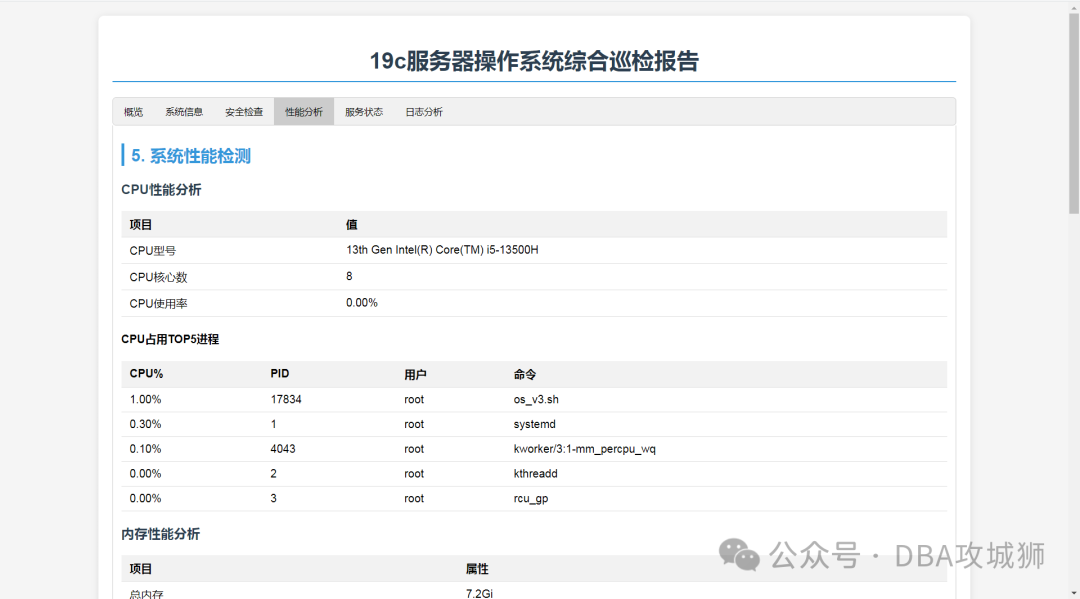 One-Click Inspection of Linux Servers and Generation of HTML Reports