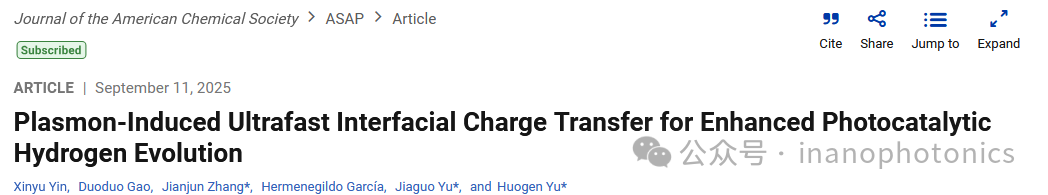 Plasmon-Induced Ultrafast Interfacial Charge Transfer for Enhanced Photocatalytic Hydrogen Evolution
