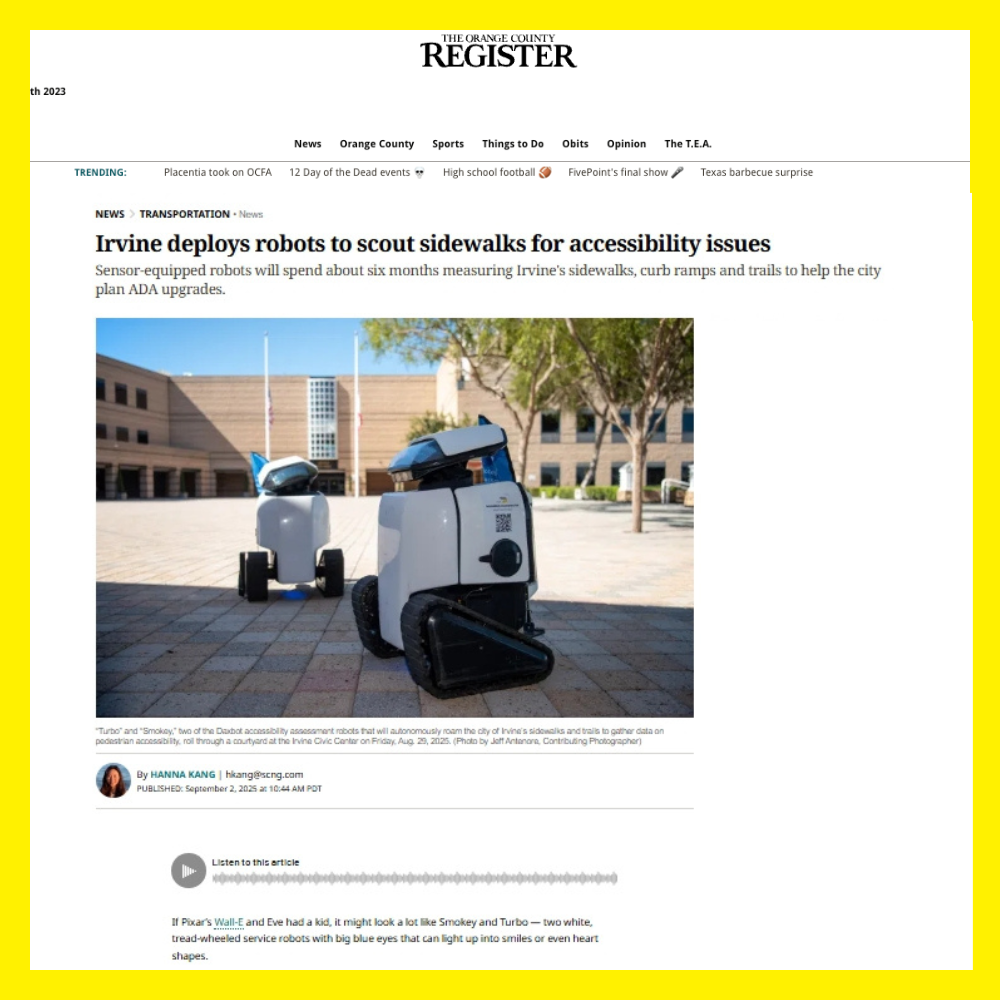 Irvine Deploys Robots to Inspect Sidewalk Accessibility Features