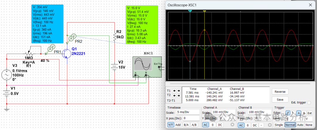 Simulation of Directly Coupled BJT Common Emitter Amplifier Using Multisim
