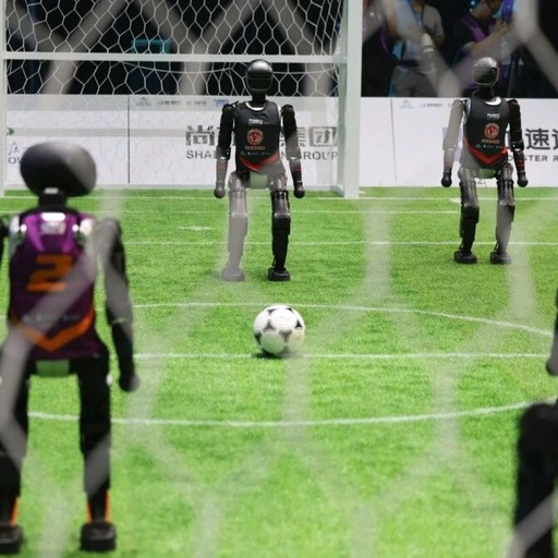 Fully Autonomous AI Robot Football Tournament Kicks Off, with Heavily Damaged Robots Being Carried Off