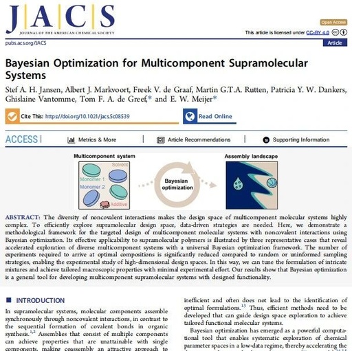 Bayesian Optimization for Multicomponent Supramolecular Systems