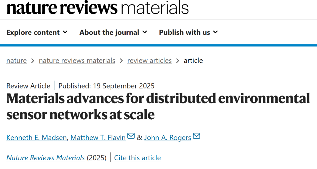 Research Progress: Environmental Sensors | Nature Reviews Materials