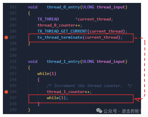 Switching Tasks in ThreadX RTOS