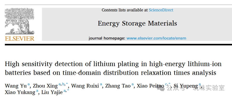 High Sensitivity Detection of Lithium Plating in High-Energy Lithium-Ion Batteries Based on Time-Domain Distribution Relaxation Times Analysis