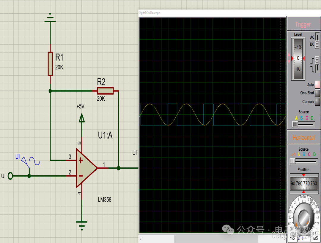 Proteus Simulation of Voltage Comparators