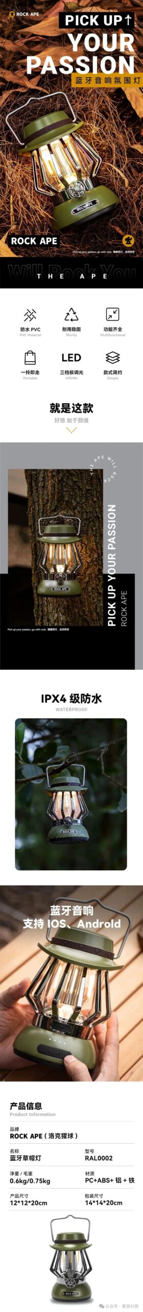 Juyou Fantasy / Rock Gorilla Bluetooth Straw Hat Light