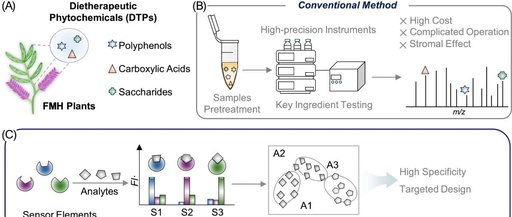 Cross-Responsive Fluorescence Sensor Arrays Combined with Machine Learning for Dietherapeutic Phytochemicals Recognition in Food-Medicine Homology Products