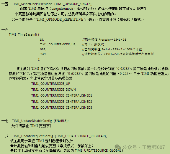 Summary and Examples of Library Functions Related to STM8 Microcontroller TIM1 (Part 1)