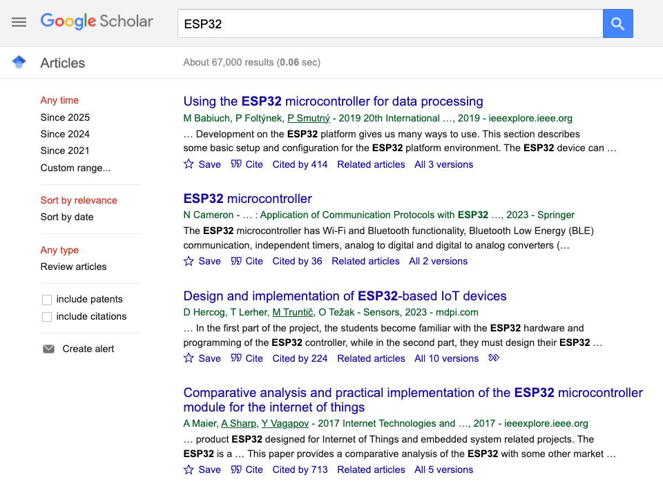 The New Academic Favorite: ESP32