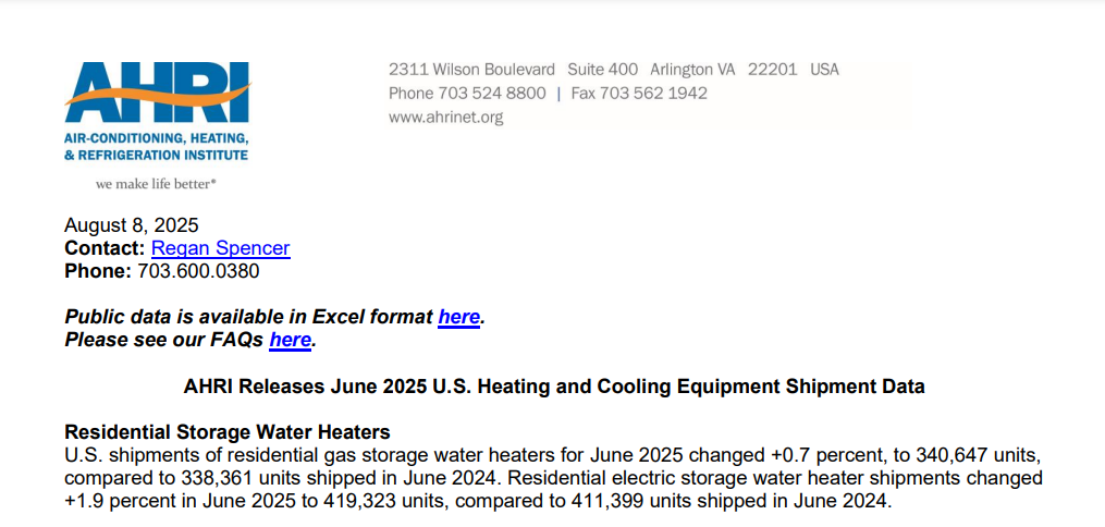 Compilation of Heat Pump Related Policies for August 2025