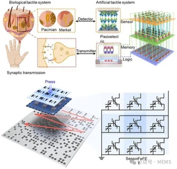 Near-Sensor Analog Computing Based on Piezoelectric Sensors and FeFET for Tactile Sensing Systems