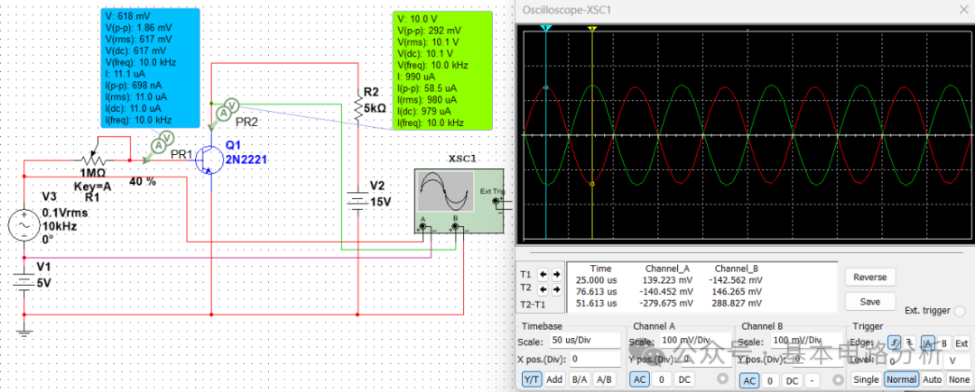 Simulation of Directly Coupled BJT Common Emitter Amplifier Using Multisim