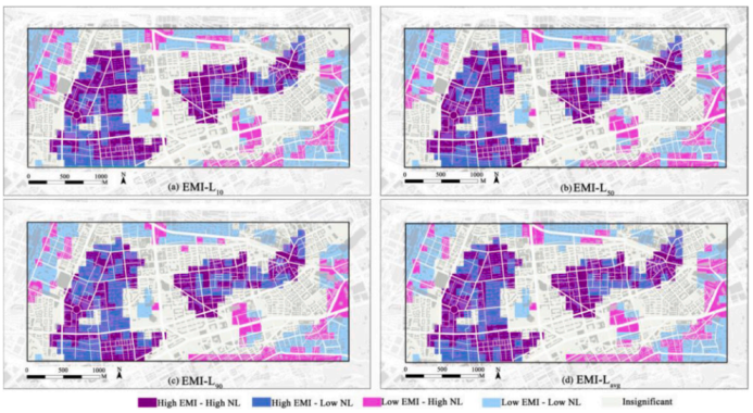 Evaluation of Traffic Noise Pollution in Neighborhood Spaces for the Elderly and Identification of Priority Intervention Spatial Features