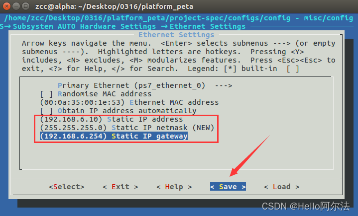 Configuring Static IP for Embedded Linux on ZYNQ