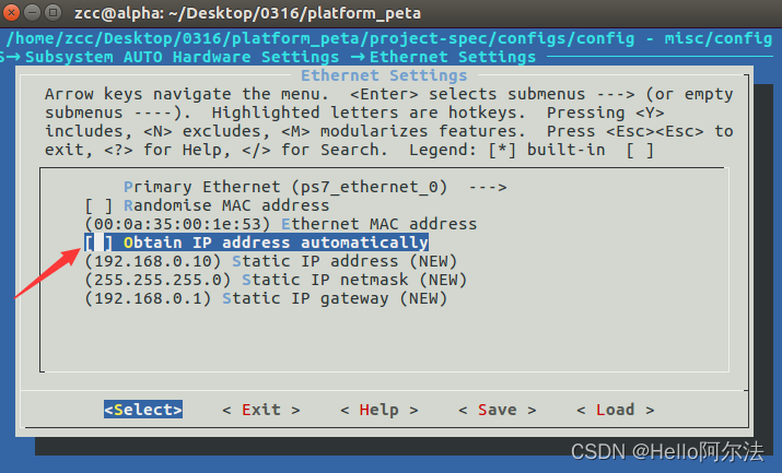 Configuring Static IP for Embedded Linux on ZYNQ