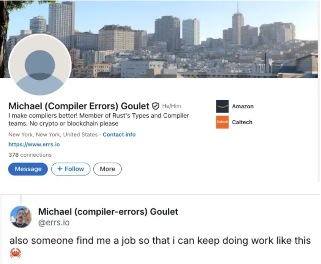 Core Rust Developer Seeks New Job, Strongly Opposes Generative AI