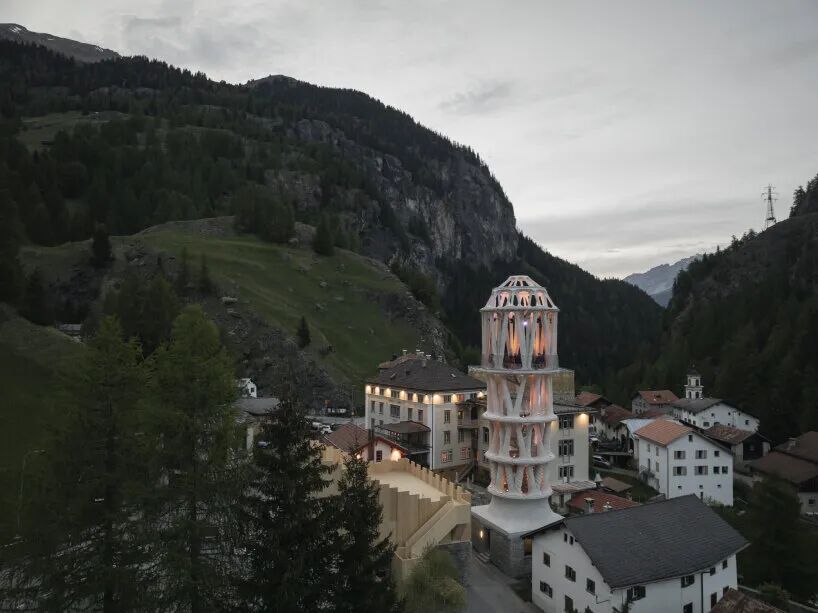 The World's Tallest 3D Printed White Tower Arrives in the Alps