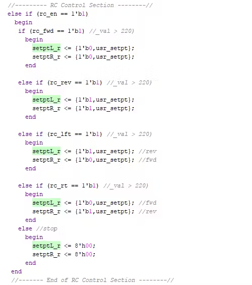 FPGA Design of an RTL-Level Robot Motor Controller