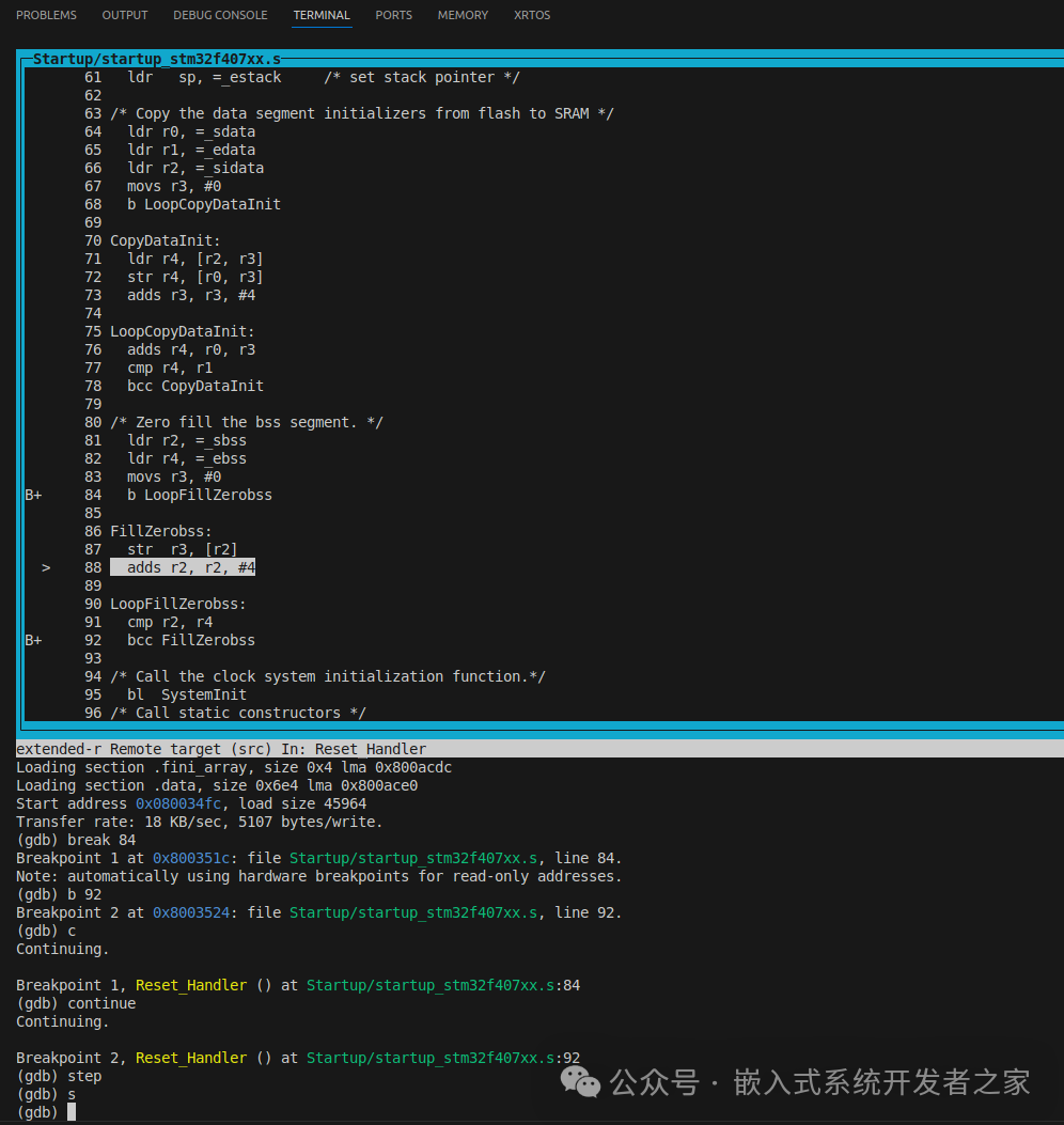 Debugging with arm-none-eabi-gdb in Ubuntu