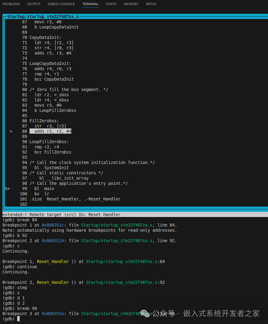 Debugging with arm-none-eabi-gdb in Ubuntu