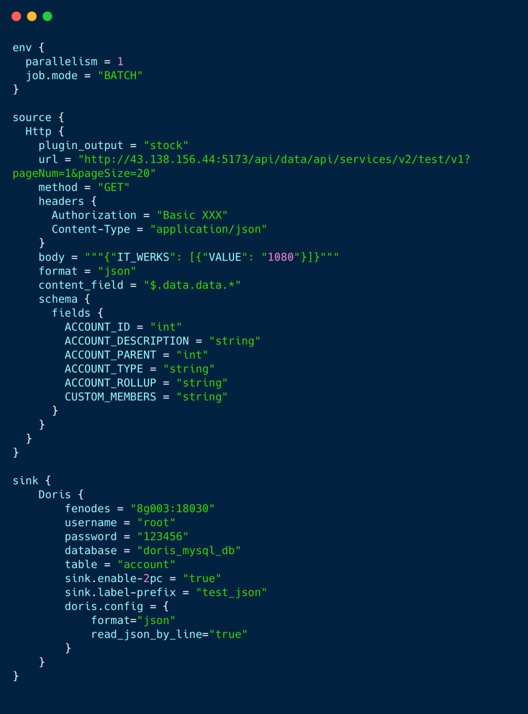 Offline Development Platform - Demonstration of HTTP Data Synchronization to Doris Data Warehouse Capability