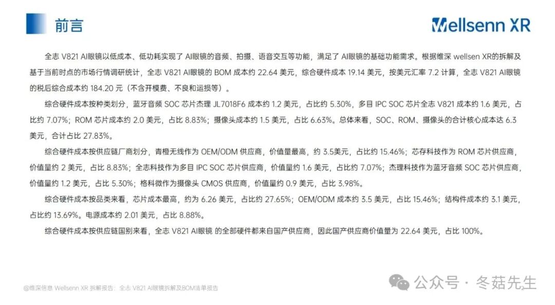 Disassembly and BOM Cost Report of AI Glasses: Allwinner V821 AI Glasses from Huaqiangbei