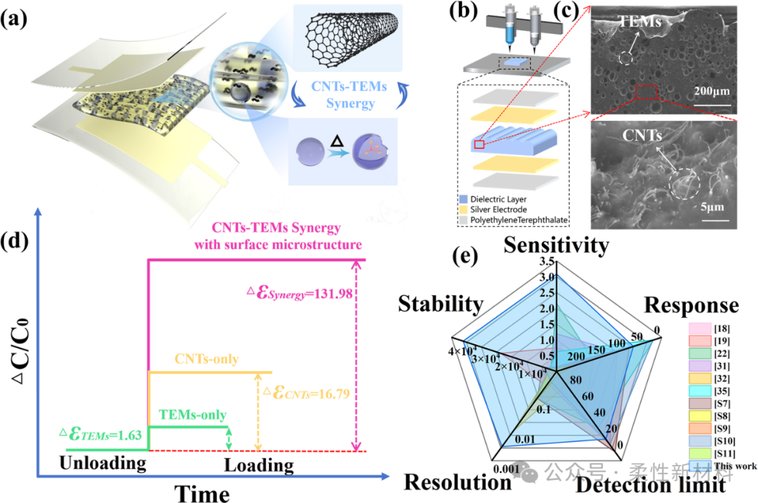 IF:18.5 AFM: A Flexible Capacitive Sensor Enhanced by the Synergy of Thermally Expandable Microspheres and Carbon Nanotubes