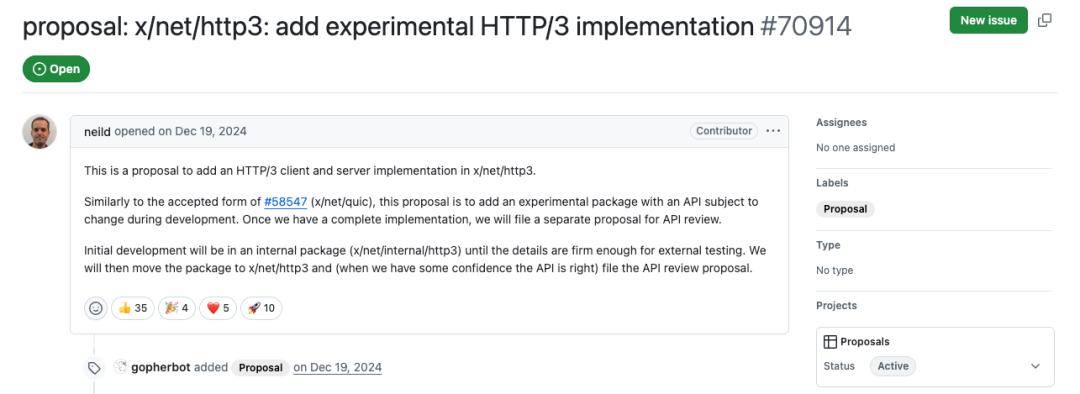 Go to Implement HTTP/3: New Proposal Officially Launched