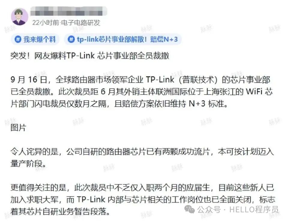 TP-Link's Chip Team Cut Amidst Layoffs: Two Chips Abandoned, Compensation N+3!