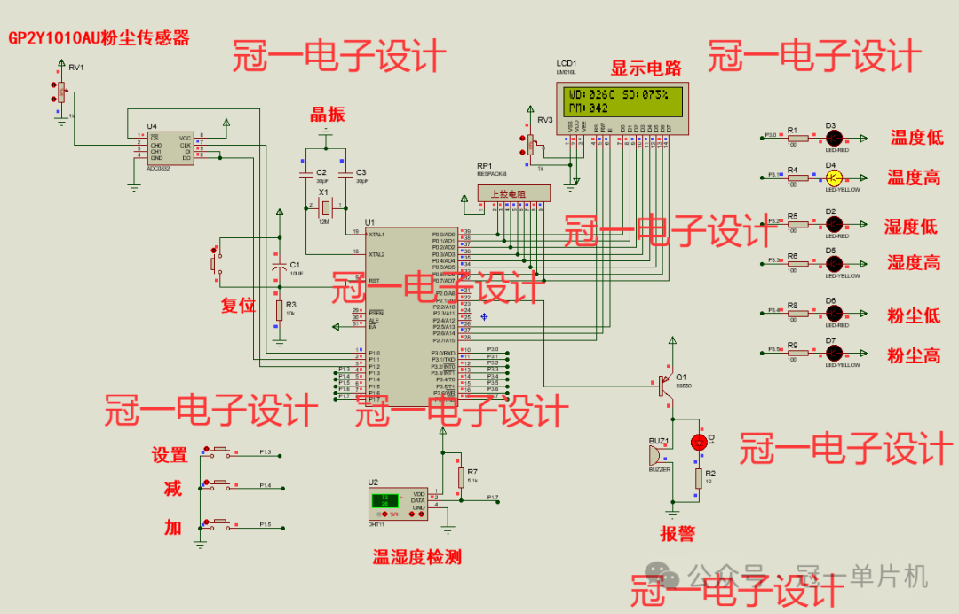 Threshold Setting Alarm System for Temperature, Humidity, and PM2.5 Detection Based on 51 Microcontroller