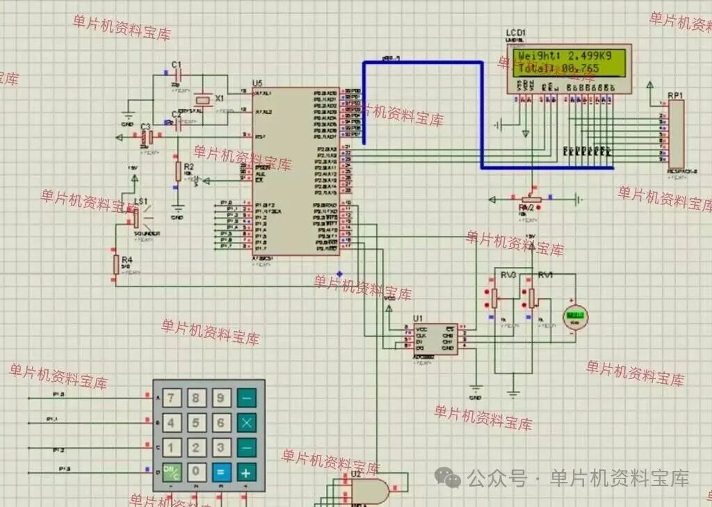 Design of a Digital Electronic Scale Based on the 51 Microcontroller: Proteus Simulation (Program + Simulation + Resources)