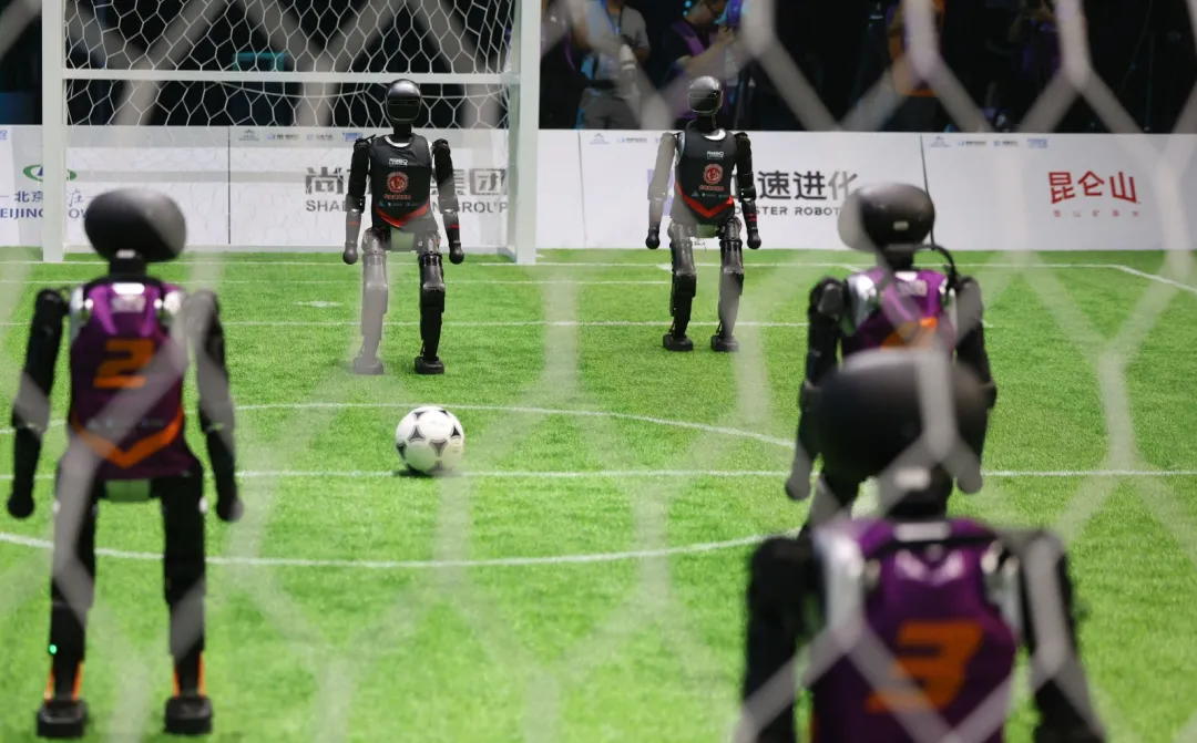 Fully Autonomous AI Robot Football Tournament Kicks Off, with Heavily Damaged Robots Being Carried Off