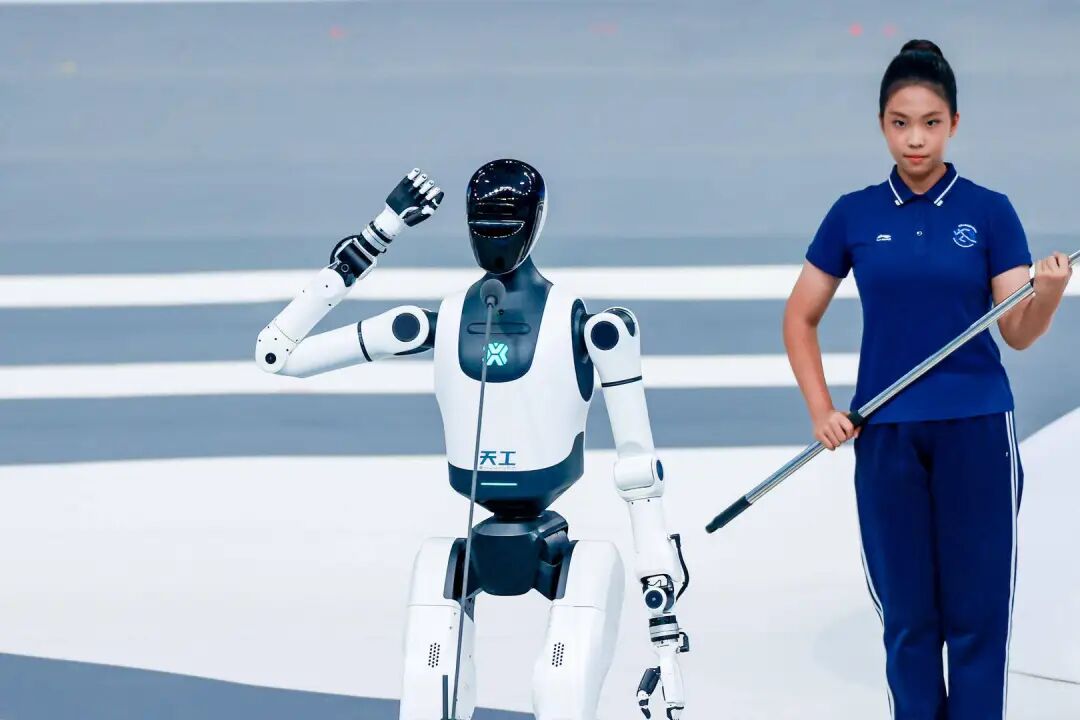 The First World Humanoid Robot Sports Games Opens, Featuring AI Humanoid Robots in Formation