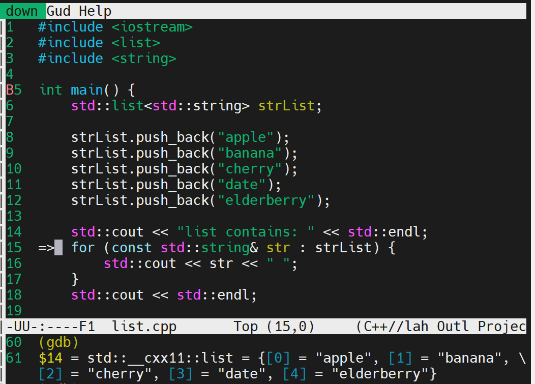 Displaying C++ STL Data Contents During GDB Debugging