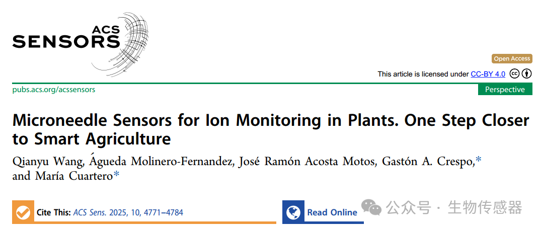 Microneedle Sensors for Plant Ion Monitoring: A Step Towards Smart Agriculture